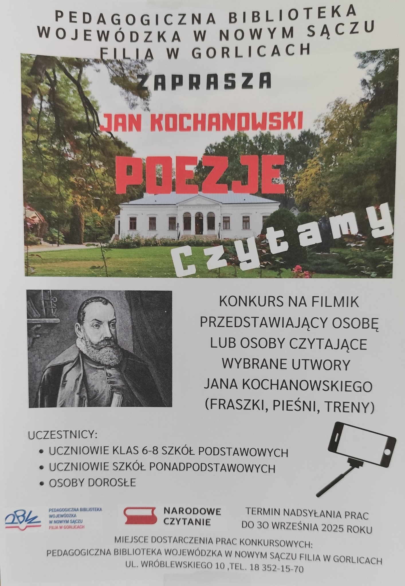 Konkurs - Czytamy poezje Jana Kochanowskiego